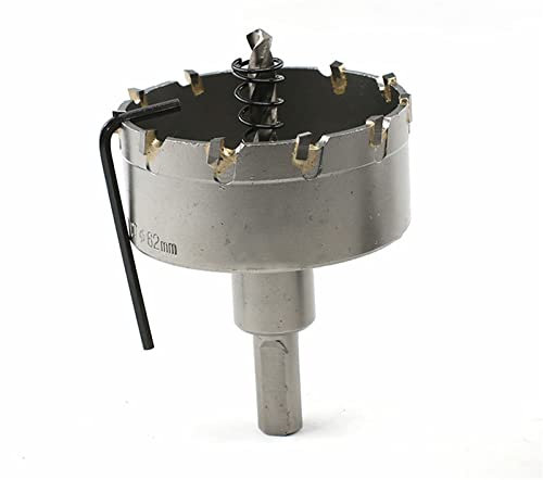hole saw Core Drill Bit Carbide Steel 34-52mm For Stainless Steel Plate Iron Metal Cutting Drilling Power Tools,Silver,52mm
