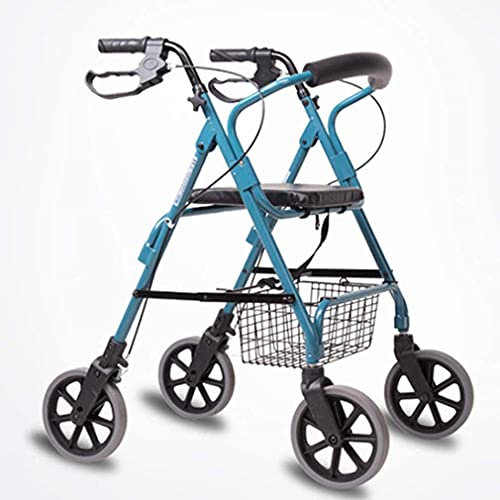 HHUARI Rollatoren für Senioren, Rollator, Drive Medical Allrad-Rollator, Rollator mit aufrechter Körperhaltung, Leichtgewichtige Aluminium-Therapiegeräte, Rollator für Senioren, blau, platzsparender