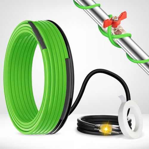 MAXKOSKO 20 Feet Pipe Heat Cable for Water Pipe Freeze Protection, Self-Regulating Heat Tape for Metal And Plastic Home Pipes, Anti-Freeze Pipe Heating Trace System 120 V