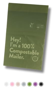 BoltSafe 100 % biologisch abbaubare Versandtaschen, umweltfreundliche, kohlenstoffneutrale Versandtaschen, kompostierbare Versandtaschen für Versand und Verpackung (Olivgrün, 25 cm x 33 cm)