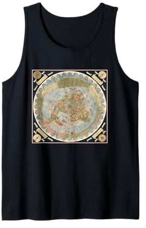 Urbano Monte Flat Earth Map Mappa Mundi Atlas Cartography Tank Top
