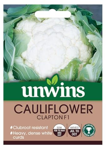 2 Pack Vegetable Seeds, Variety of High Yield Seeds, Vegetable Seeds for Planting UK, Grow Your Own Fresh Vegetables (Cauliflower (Clapton))