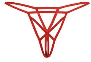 Teyli Tanga Abierta para Mujer con Tiras Transpirable Y Elástica Cómoda De Llevar Y Que Se Adapta A La Silueta para Ocasiones Especiales.Rojo XXL