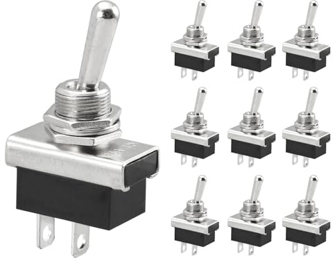 Heschen Metall-Kippschalter, KN3D-101, Kippschalter, 12V 25A, An/Aus, 2 Positionen, 2-polig, für Armaturenbrett (10)