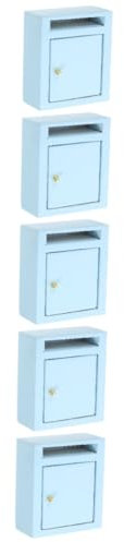 ifundom 5pièces Mini Maison Boîte Aux Lettres Décorative Bois Statue Miniature De Boîte Aux Lettres pour Maison De Poupée