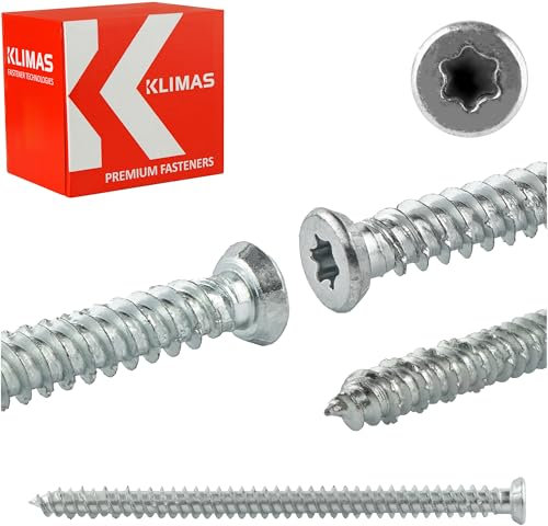 Wkret-Met Tornillos para marcos de ventanas, tornillos de pared, cabeza cilíndrica, cabeza avellanada TX (7,5 x 182 mm, 100 unidades, cabeza avellanada)