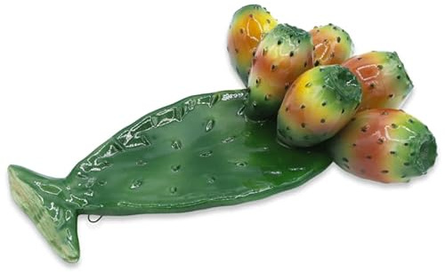 SICILIA BEDDA CAPACI Pala di ficodindia da Appendere in Ceramica Siciliana, Varie Misure (1Unità) - h 30 cm