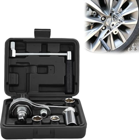 Multiplicateur de Couple pour Écrous de Roue, Clé 1:16 pour Voiture 1/2, Puissance 680NM, Acier Haute Teneur, Inclut Douilles Boîte, Gain de Force, avec Coffret Rangement, pour Pneus Voiture