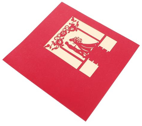 TOGEVAL 1stück Papier Schneiden Hochzeitskarte Kreative Einladungskarte Für Trauungen Handgemachte Grußkarte Mit Hochzeitsdesign Für Verlobungen Und Hochzeitsfeiern