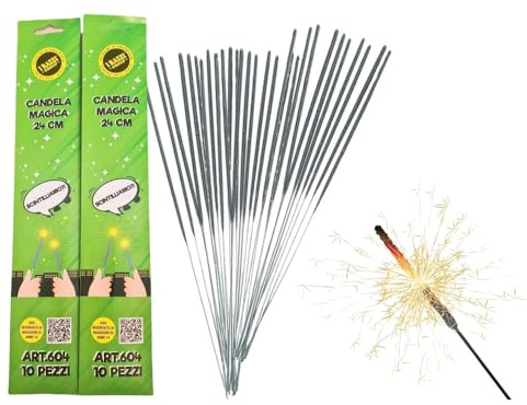 100 pezzi Candele Magiche Scintillanti, Lunghezza 24cm