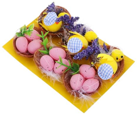 Vaguelly 1satz Künstliches Nest Mit Eiern Für Ostern Teiliges Für Kreative Dekoration in Kinderzimmern Und Kindergärten Sicheres Material Für Spiel Und Spaß Einzigartiges Design Für