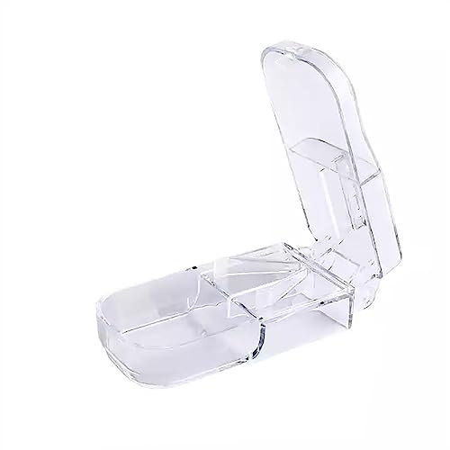 KANLVU Partidor De Pastillas Transparente Portátil Triturador De Pastillas Y Almacenamiento Para Dividir Pequeñas Y Grandes Cortador De Pastillas(Transparent)