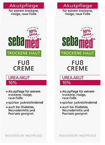 sebamed Trockene Haut Fusscreme Urea Akut 10% 100 ml, lindert spürbar Juckreiz, Spannungsgefühl und Rissigkeit und hilft, die natürliche Feuchtigkeitsbalance der Haut wieder herzustellen