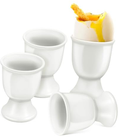 GLEAVI 4piezas Tazas Individuales para Huevos Huevera De Cerámica Práctico para Servir Cocina Moderna