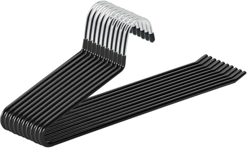 Grucce per Pantaloni, 10 Pezzi Gancio Grucce per Pantaloni, Appendiabiti Salvaspazio, Appendi Pantaloni da Armadio, per Pantaloni, Jeans, Sciarpe, Asciugamani (Nero)