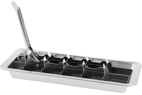Bac à Glaçons avec 18 Amovible Emplacements Moule à Glaçons En Acier Inoxydable avec Poignée 28,5×12x3cm Moule à Glaçons Carré pour Jus Thé Café