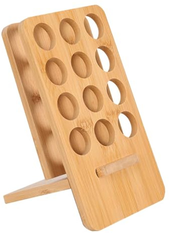 Honicemar 12 Loch Hölzern für Ätherisches Öl Display Ständer, Ständerhalter Aromatherapie Öle Organizer, Ätherische Öle Gestell Halter Organisator, Geeignet für Zuhause/Spa/Schminktisch/Büro