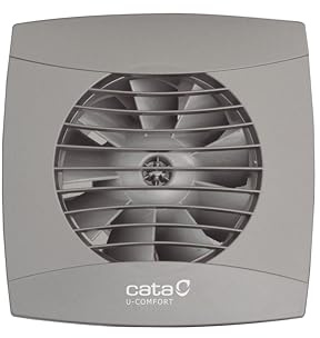 CATA Extractor Baño UC-12 STD SILVER Válvula Antirretorno Clase IP44 Nivel Sonoro 45 dB Caudal Máximo 205 m3/h Potencia 12W Tensión 220-240V 50-60Hz Diámetro Salida 120 mm Silencioso Eco Color Gris
