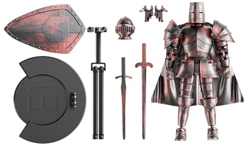 Statua medievale flessibile con testa rotante a 360 gradi, raccolta mobile, per display, scrivania, tavolo da pranzo