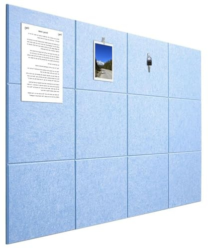 Lot De 12 Panneau Mural Insonorisant Pour Studio D'Enregistrement Acoustique Panneau D'Isolation Phonique Absorbeurs De Bruit Panneau D'Isolation Phonique Plafond Porte Mur 30 * 30cm (Bleu a)