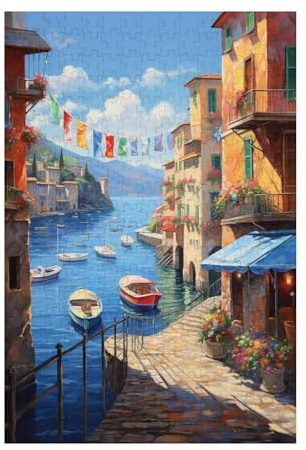Italien Puzzle Meer Puzzle Große 3000 Teile Erwachsene, Clevere Rätsel, Geschicklichkeitsspiel für die Ganze Familie, Holz Farbenfrohes Jigsaws mit Geschenkbox Verpackung, Zimmer Deko 81x122cm D-1598