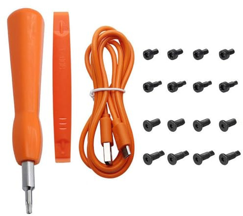 Ring Doorbell Screwdriver Replacement Kit – 16 Screws (4 Types) + Micro-USB Charger Cable, Compatible with Doorbell 1-3, 2nd Gen, 2/3 / 3 Plus / 4