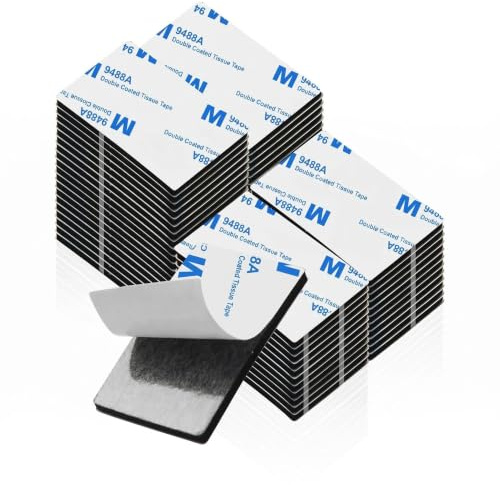 Doppelseitig Klebepads Extra Stark,48Pcs Stück Klebeband Doppelseitig,Wasserfeste Montagepads 50 millimeter im mal 30 millimeter(1,97 x 1,18) und Doppelseitiges Schaumstoff Klebepads (Schwarz)