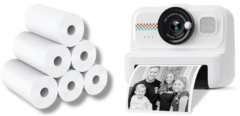 Lot de 20 rouleaux de papier d'impression instantanée de rechange compatible avec les appareils photo instantanés HiMont pour enfants, 57 x 25 mm, sans BPA