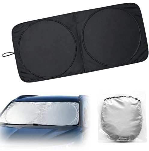 Car Windscreen Sun Shade, Foldable Front Windshield Sun Visor Protector, UV Block Multi-Layer Heat Insulation, Universal Fit for Most Cars, 150 x 85cm