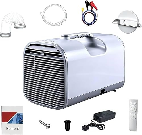 Portable Air Conditioner, 4800 BTU, 12V/24V/230V Caravan Air Conditioner, Compact Outdoor Evaporating Cooler, 4 in 1 Dehumidifier, Cooler, Fan, R290, Camping, Motorhome, Tent, Powerful Compressor