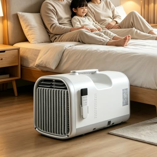 LURECAQING Condizionatore Senza unità Esterna Portatile, Climatizzatore Mini con Evaporazione Automatica, Telecomando, 16°C-32°C, Timer 12 Ore,Compatto, per Casa, Camper e Campeggio 5100BTU