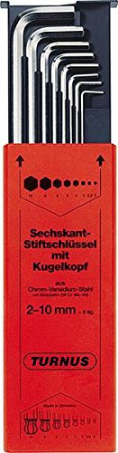 6-kant Winkelschraubendreher mit Kugelkopf-Satz 2-10 mm, lang, TURNUS