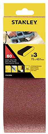 STANLEY - 3 Bandes Abrasifs 75 x 457 mm - Grain 60 - STA33096-XJ