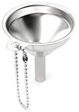 18/8 Stainless Steel Mini Calendered Kitchen/Hip Flask Funnel with 10cm Small Chain, Dia 5.5 cm (2.2inches), Tube Diameter 0.9cm(0.35inches)
