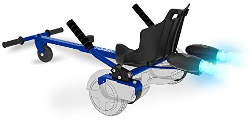 Hover-1 Falcon-1 Buggy Hoverboard Attachment Turbo LED Lights, Compatible with Most 6.5 & 8 Hoverboards, Hand-Operated Rear Wheel Control, Adjustable Frame, Easy to Install Hoverboard Go Kart