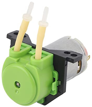 Raguso Pequeña Bomba Peristáltica de Dosificación Bomba Dosificadora de Plástico Mini Cabeza de Bomba de Manguera Verde para Agua Acuario de Laboratorio de Acuario Líquido