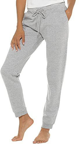 INSIGNIA Ladies Jogging Pants Lounge Trousers (UK, Alpha, S, Regular, Regular, Grey Marl)