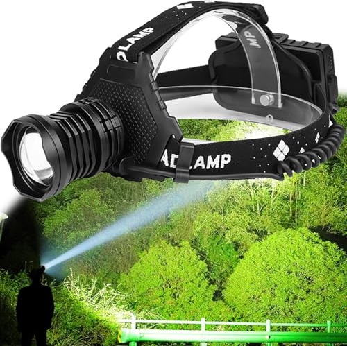 Swanlake P70 LED Super Bright Head Torch, HIGT Lumens Strong LED Head Torch, 5 Modes USB Rechargeable Waterproof, Suitable for Camping, Night Riding, and Adventure