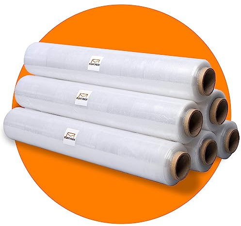 Schrumpffolie für Amazon-Paletten, robust, dehnbar, 400 mm x 170 m x 23 m, 6 Stück
