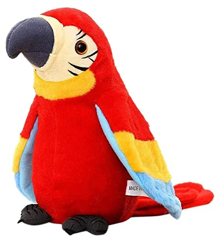 iNszkoos Talking Parrot Repeat What You Say Electronic Mimicry Pet Plush Toy, Funny Pronunciation Talking Parrot Soft Toy, Good Helper in Learning to Speak for Kids Funny Gifts