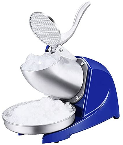 LJHSS Picadora de Hielo, 380 W Eléctrica Trituradora de Hielos Máquina de Afeitar Hielo Hoja Doble,95 kg/Hora Máquina de Cono de Nieve para Uso Doméstico y Comercial (Color : Blue)