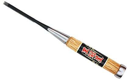 OHKANBOSHI Japanischer Holzmeißel Oire Nomi, Schnitzen, Einstecken, Schwalbenschwanz, Griff aus roter Eiche, hergestellt in Japan (6 mm)