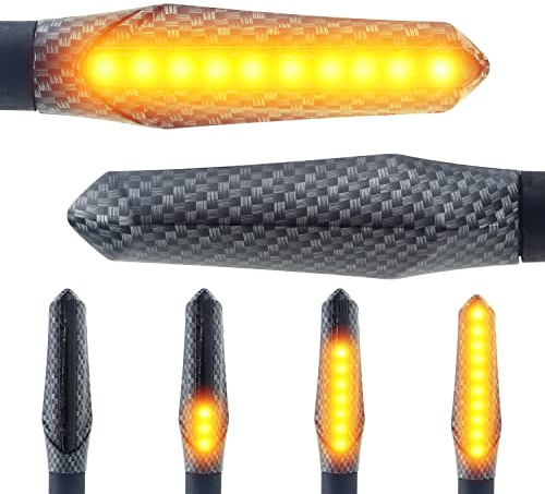 Area1 4 st LED-blinkers M8 (4 st) – E-certifierad (ECE) varumärke (V5), svart kompatibel med KSR (4 x kol)