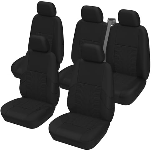 TOYOUN 5 Seater Full Set Van Seat Covers For Crew Vans & Combi Cars Black