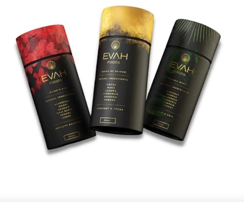 EVAH foods Geschenkbox Komplette Kollektion 3 Elixir | Energie, Immunsystem, Schönheit Haut und Haar | Superfoods Pulver 100% BIO