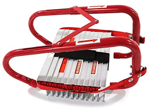 TOOJUN Sicherheitsleitern Feuerleiter mit rutschfesten Sprossen 2-3 Stockwerke Tragbare Feuerleiter Aluminiumlegierung Notausstiegsleiter für Fenstergeländer Baumhaus,7.5m/24.6ft