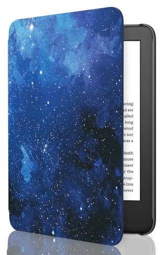 MoKo Hülle für 6 Amazon Kindle 11. Generation 2024/2022, Blau Sterne | Leichte Schutzhülle, Auto Schlaf/Wach, Smart Cover für Kindle 2024/2022 11. Generation e-Reader
