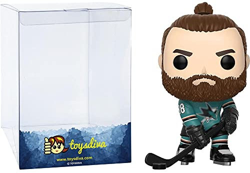 B r e t Burns: P o p ! Hockey Vinyl Figurine Bundle with 1 Compatible 'ToysDiva' Graphic Protector (012 - 21348 - B)