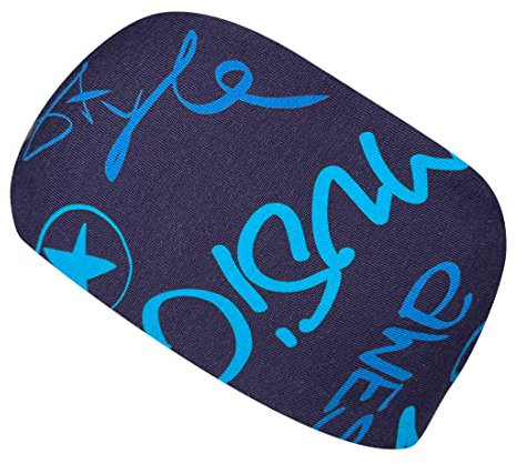 Wollhuhn ÖKO Kinder/Jungen/Mädchen Cooles Elastisches Stirnband/Haarband Bequem Zweilagig Jersey Oder Fleece Viele Motive 21215152 (Cool Music Blautöne)