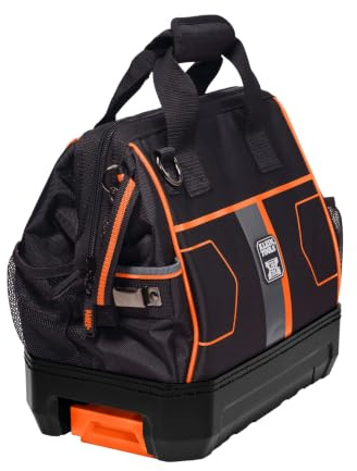 Klein Tools 62203MB MODbox Tool Bag, parte della postazione di lavoro mobile MODbox, 28 tasche per la massima conservazione degli attrezzi, staffa interna per faro